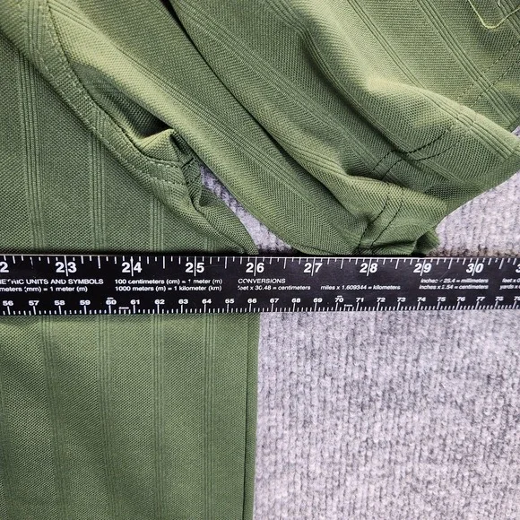PGA TOUR Polo Shirt Mens 2XL Green Performance Golf Tonal Stripe Short Sleeve - Picture 5 of 9